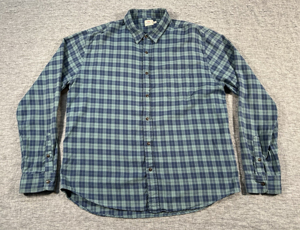 Faherty Flannel Shirt Mens XXL Plaid Long Sleeve Cotton Beach Button-Up